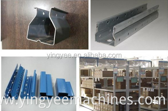 Punching Rolling Storage Rack Machine, rack beam roll forming machine and shelf box beam making machine